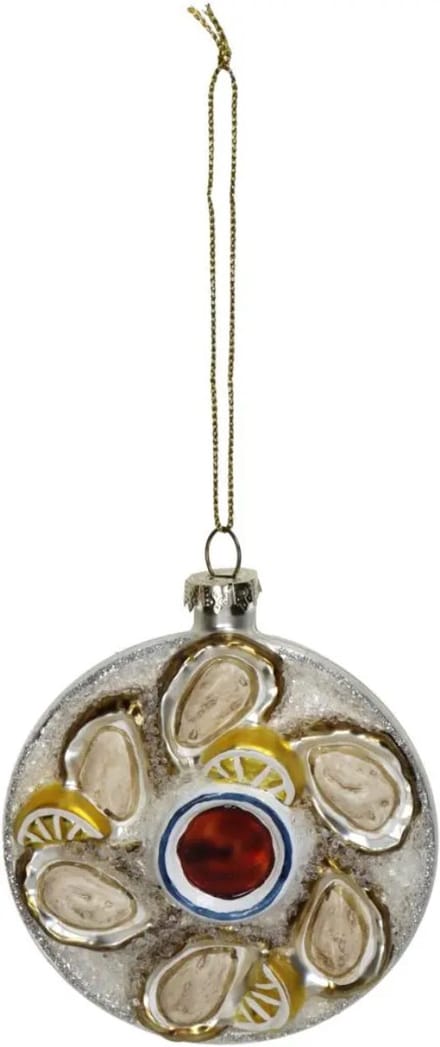 HD Collection kerst ornament van glas schaal oesters