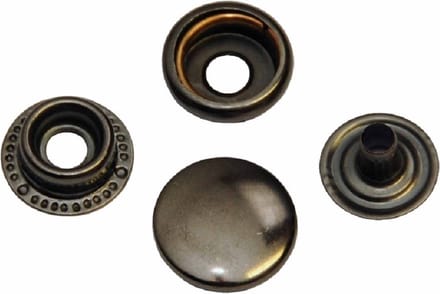 inslag drukknopen Oud Nikkel type 4-7 - metaal - 15 mm - inslagdrukkers - 12 drukkers