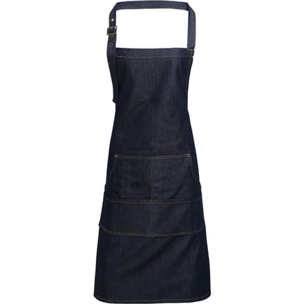Premier Unisex Volwassenenschort met zakken (Indigo Denim)