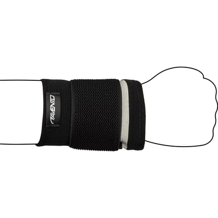 Avento Pols Compressie Bandage - Zwart/Zilvergrijs - S/M