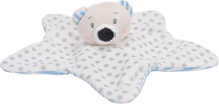 Eco pluche knuffeldoekje ster beer roze duurzaam baby speelgoed.