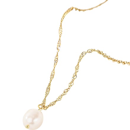 Parel ketting Twisted | Stainless Steel Goud