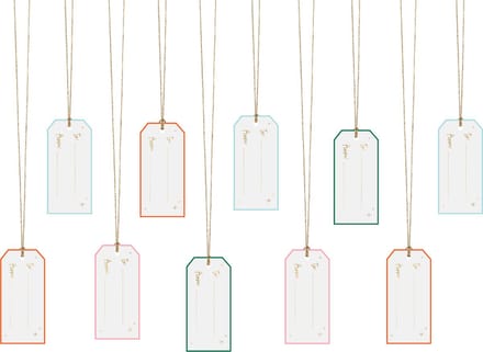 Gift tags mix - 12 stuks
