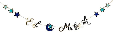 Boland - Kartonnen letterslinger 'Eid Mubarak' - Geen thema - Ramadan versiering