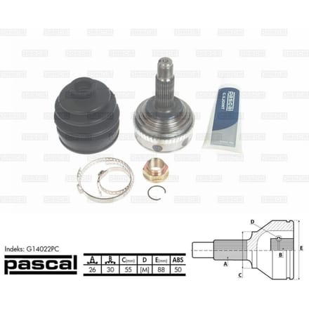 Homokineet reparatie set, aandrijfas PASCAL G14022PC