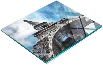 Keukenplank van gehard glas met afbeelding van de Eiffeltoren in Parijs, 60x52 cm