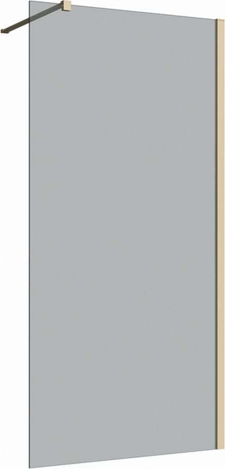 Inloopdouche 110x200 8mm Nano glas mat goud serie Silvio Rookglas