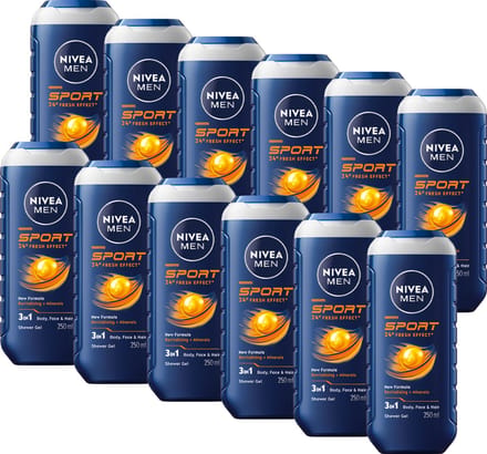 12x Nivea Men Sport Douchegel 250 ml