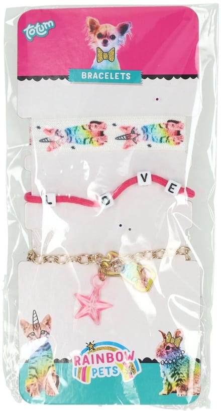 Totum Armband Rainbow Pets Meisjes Wit/roze/goud 3-delig
