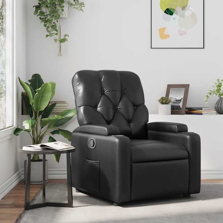 vidaXL - Fauteuil - verstelbaar - kunstleer - zwart