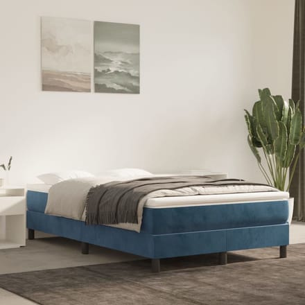 vidaXL - Pocketveringmatras - medium - 120x200x20 - cm - fluweel - donkerblauw