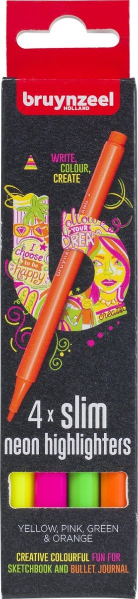 Bruynzeel - Highlighters Narrow Set 4 Colors