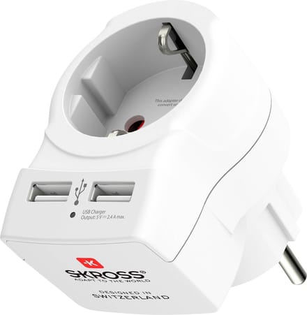 Skross USB-kabel USB 2.0 USB-C stekker, USB-C stekker 1.20 m Wit Rond SKCA0008C-C120CN