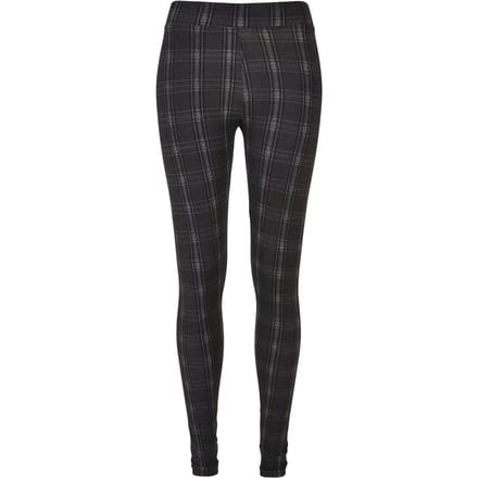 Urban Classics - Soft AOP blackcheck Legging - S - Zwart