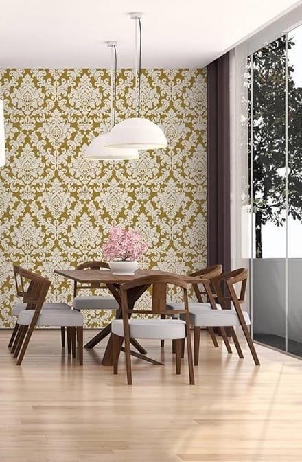 GOUD WIT BAROK BEHANG 3D VOELBAAR DIKKE PRINT