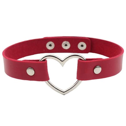 Miresa - sexy hart choker - verstelbaar met drie knopen – Rood