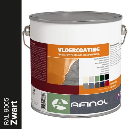 Afinol Vloercoating Zwart (RAL 9005) 2,5 liter