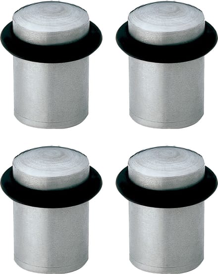 AMIG Deurstopper/deurbuffer - 4x - D20mm - inclusief schroeven - mat rvs