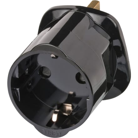Brennenstuhl travel plug / travel adapter (travel socket outlet adapter for connecting electrical devices with earthing contact plug system in countries with British Standard plug system) black