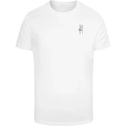 Mister Tee - Peace Hand Heren Tshirt - 5XL - Wit