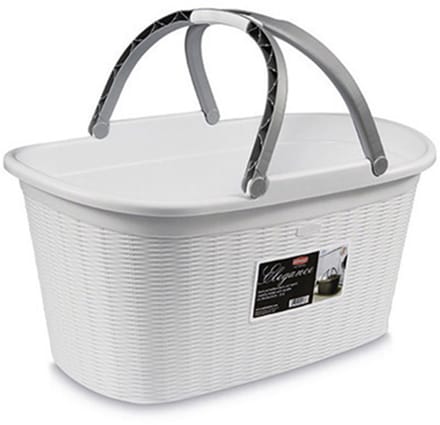 Heupwasmand 'Elegance' - 35 Liter - Wasmand met handgrepen - Wit