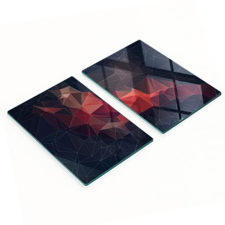 Decoratieve snijplanken van gehard glas, abstract ontwerp, 2x40x52 cm