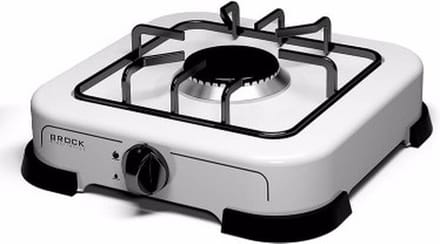 Brock 1-Pits Gaskookplaat - Compact, Draagbaar & Ideaal voor Camping of Buiten Koken – Wit