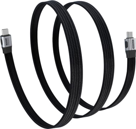 Sitecom - Cable - USB-C - 80Gbps - Thunderbolt 3/4/5 Compatible - 100cm - Flat Cable - 240W - Zwart