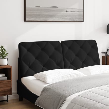 vidaXL - Hoofdbordkussen - 120 - cm - fluweel - zwart