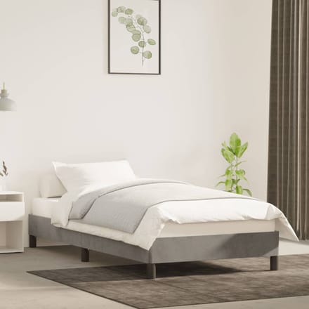 vidaXL - Bedframe - zonder - matras - 90x200 - cm - fluweel - lichtgrijs