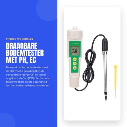 Draagbare Bodemtester met PH, EC en TDS Meting voor Tuinbouw