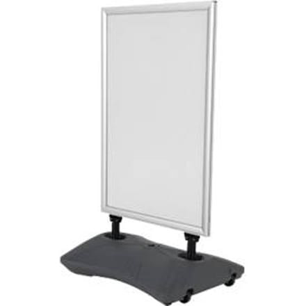 WindPro® GO klantenstop zilver, dubbelzijdig, 33 mm, 19-L basis, stalen veren, PET, 572×819 mm