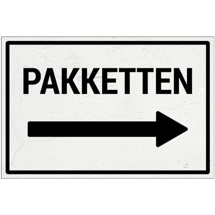 Pakketten rechts bord | Forex Re materiaal | 18 x 12 cm