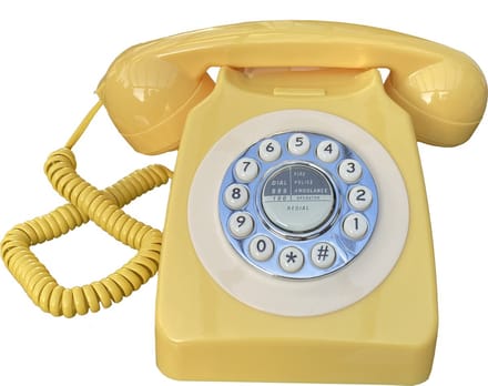 CT8019Y Retro Vaste Telefoon - Druktoets - Mechanische Rinkelbel - Geel