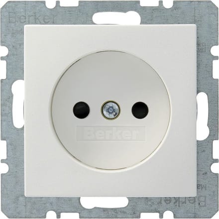 Berker Enkel Stopcontact v.v. kinderbeveiliging Wit B1-B.3-B.7 (Te combineren met Berker S1 serie)