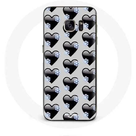 Samsung Galaxy S7 hoesje Zwarte hartenachtergrond