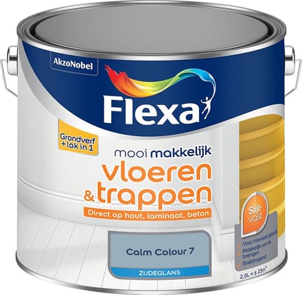 Flexa - Mooi Makkelijk Vloeren & Trappen Zijdeglans - Calm Colour 7 - Mengverf - 2,5 L