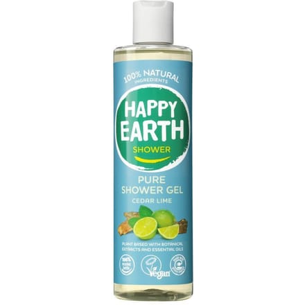 Happy Earth Douchegel Cedar Lime - 100% Natuurlijk - Vegan - 300 ml