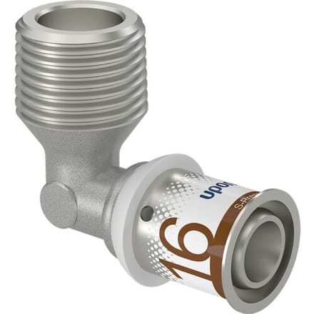 Uponor S-Press Plus knie - 1/2 buitendraad x 16 mm pers