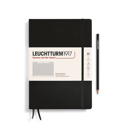 Leuchtturm1917 B5 Composition Notitieboek met harde kaft Squared/Geruit Black