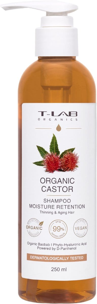 T-LAB Organic Castor Moisture Retention Shampoo 250ml