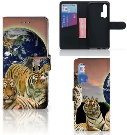 Honor 20 Pro Telefoonhoesje met Pasjes Roofdieren