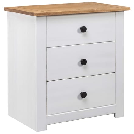 vidaXL - Nachtkastje - Panama - Range - 46x40x57 - cm - grenenhout - wit