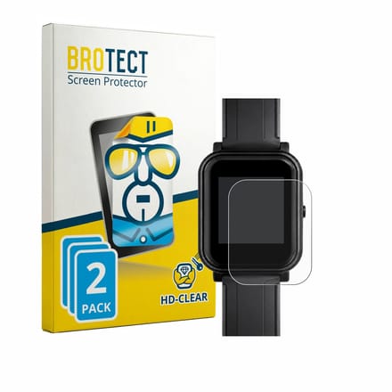 BROTECT - Screenprotector voor Bangle.js 2 - Folie Beschermfolie transparant 2 Stuks