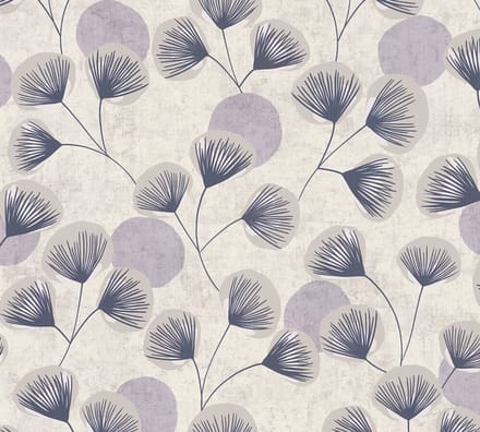 WATERLELIE BEHANG | Abstract bladmotief - Blauw Grijs Wit - A.S. Création Nordic Feeling