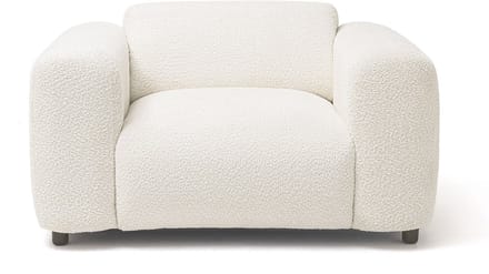 Vente-unique Witte fauteuil van boucléstof POGNI van Maison Céphy