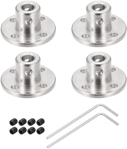 Dailygoods- Flens Koppeling 5 mm - Koppeling Motor - Schroef M1.5 - Zeskant Brander - DIY Stappenmotoren - 8 Stuks
