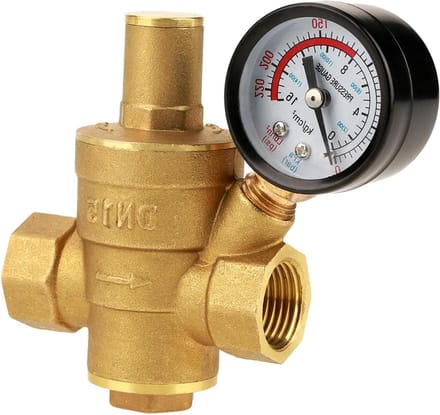 Allecto Plus - Verstelbare Drukreduceerventiel voor Waterleiding met Manometer - Messing Reducer - Optimaliseert Waterdruk