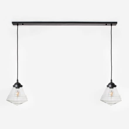2 x Luxe School Small Helder lampen aan plafondbalk Moonlight - Art Deco Trade