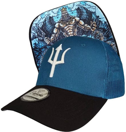 Capiche® Trucker Pet – Poseidon – Blauw & Zwart – Verstelbaar met Druksluiting – Trucker Pet Mannen